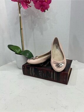 BCBGeneration Ballet Flats in Blush Pink with Charm Accent